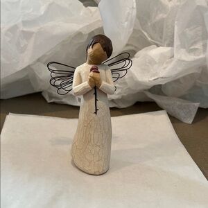 Willow Tree Cream Angel with Red Rose